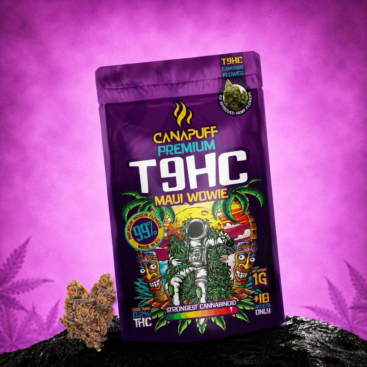 Canapuff T9HC Maui Wowie cannabis flower, 1g pouch