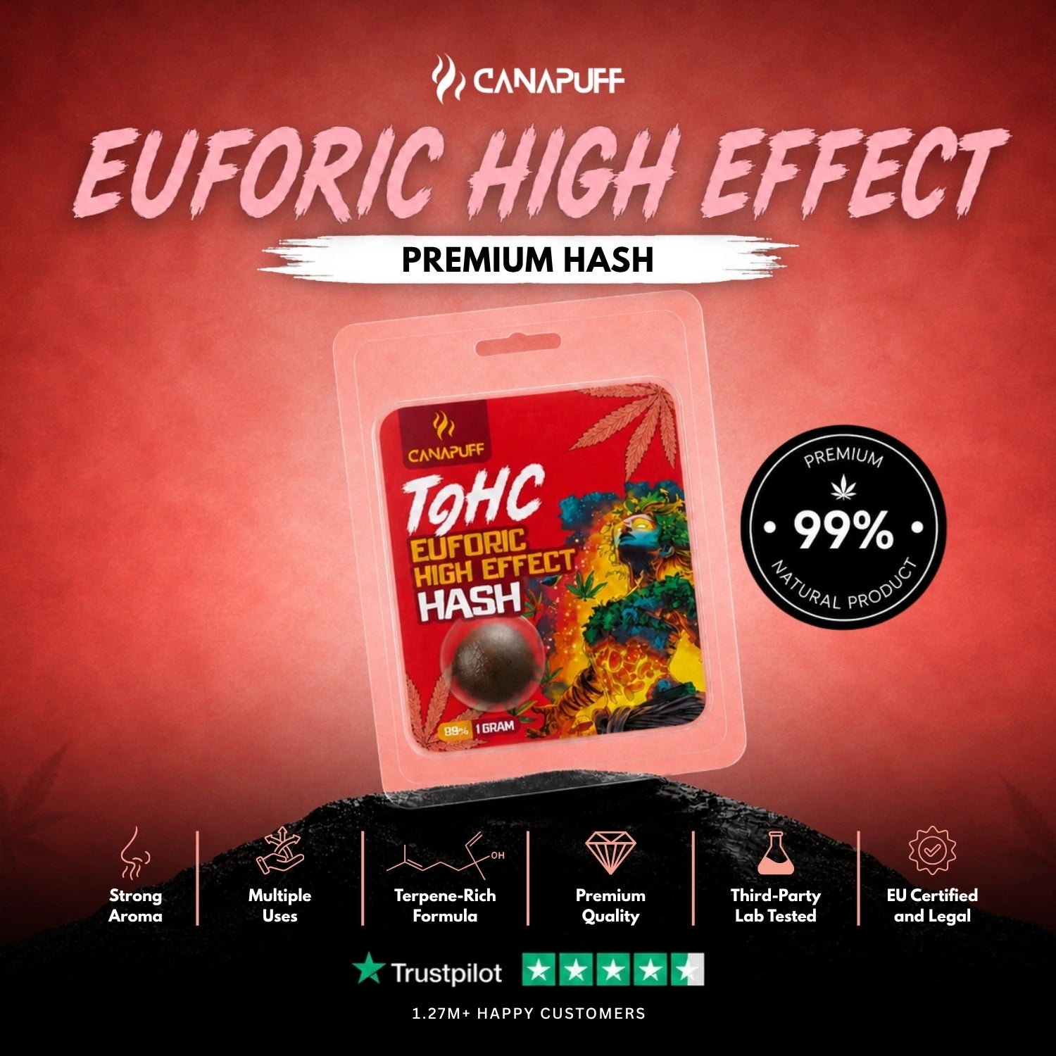 TⳊHC Hash Euforic High Effect 99%