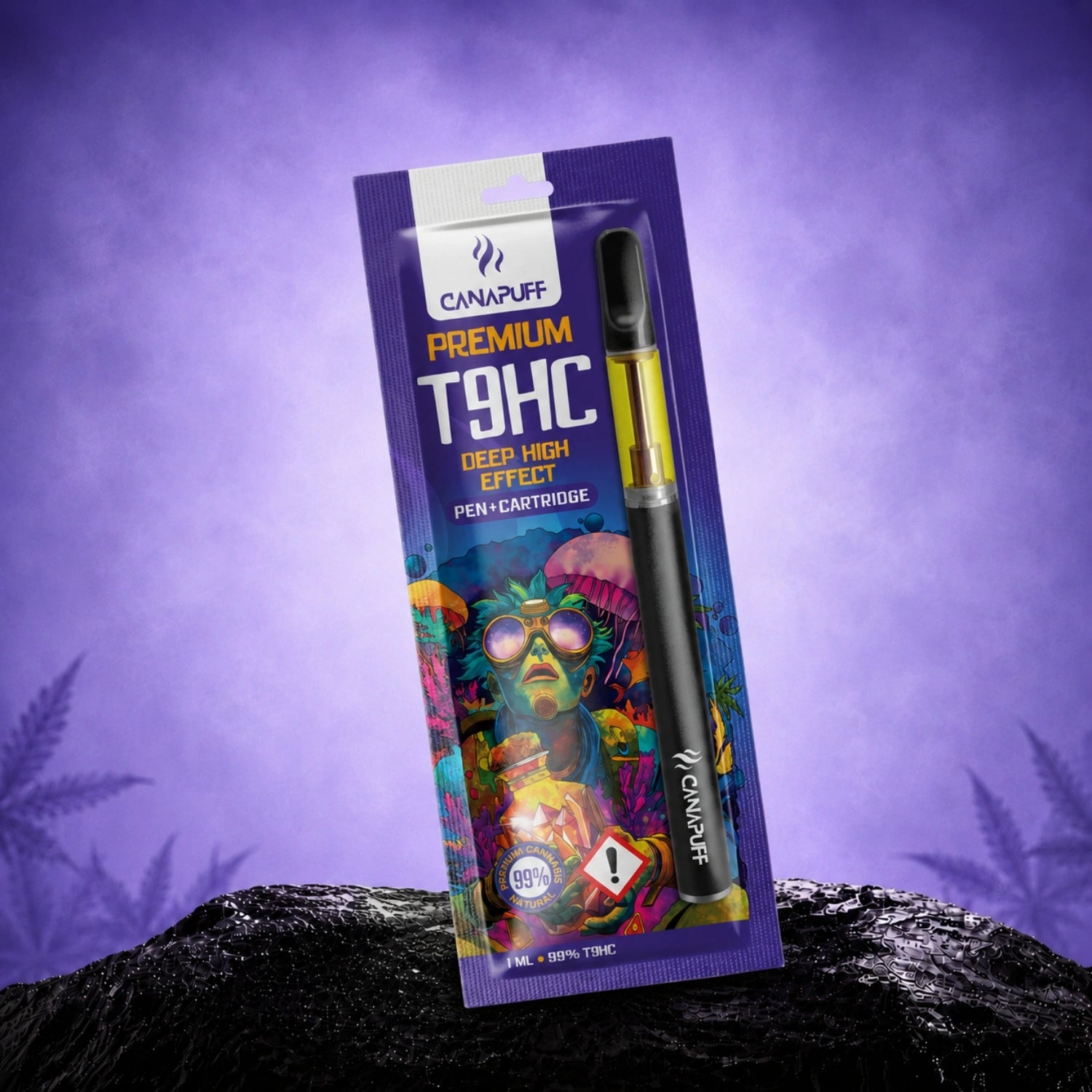 Canapuff T9HC Pen+Cartridge Deep 99%, 1 ml disposable vape cartridge