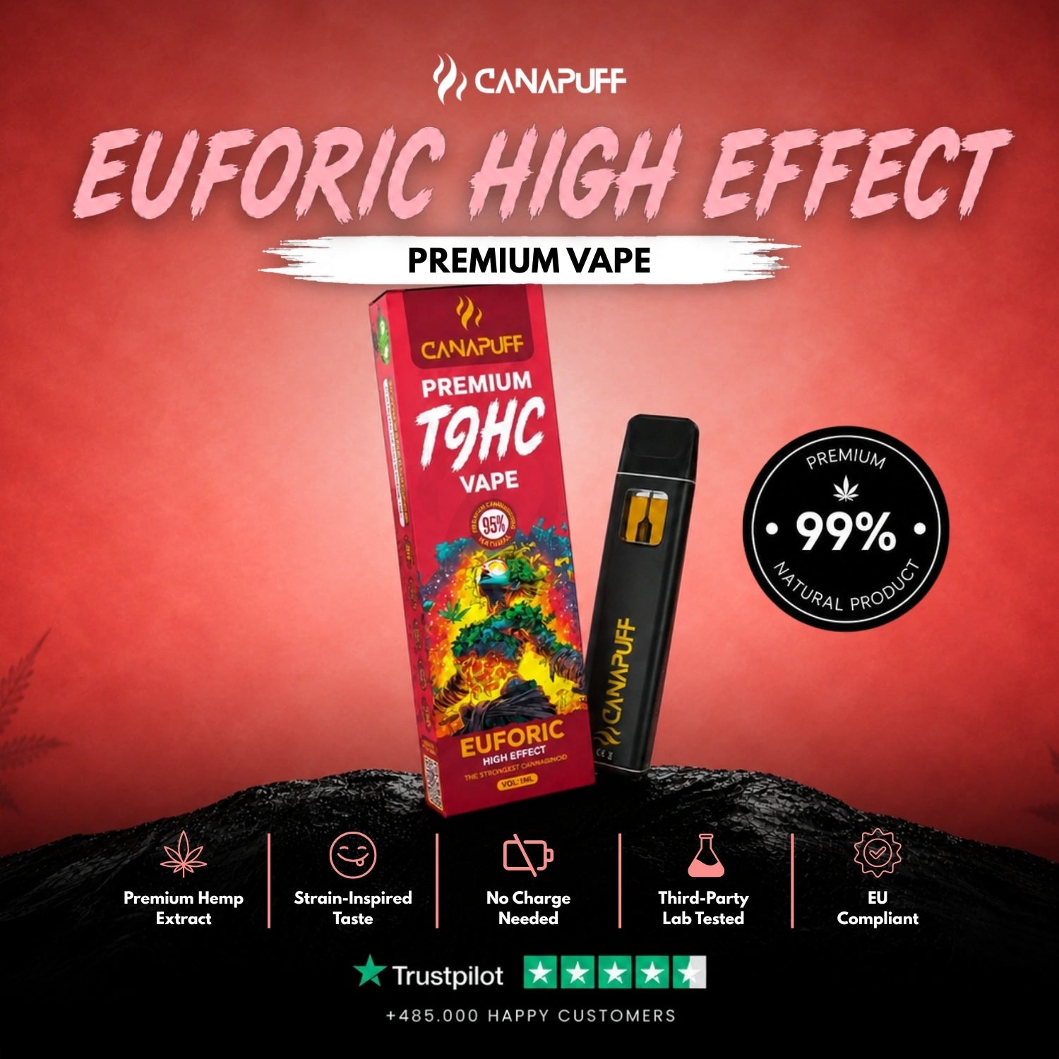 TⳊHC Vape Euforic 95% 1ml