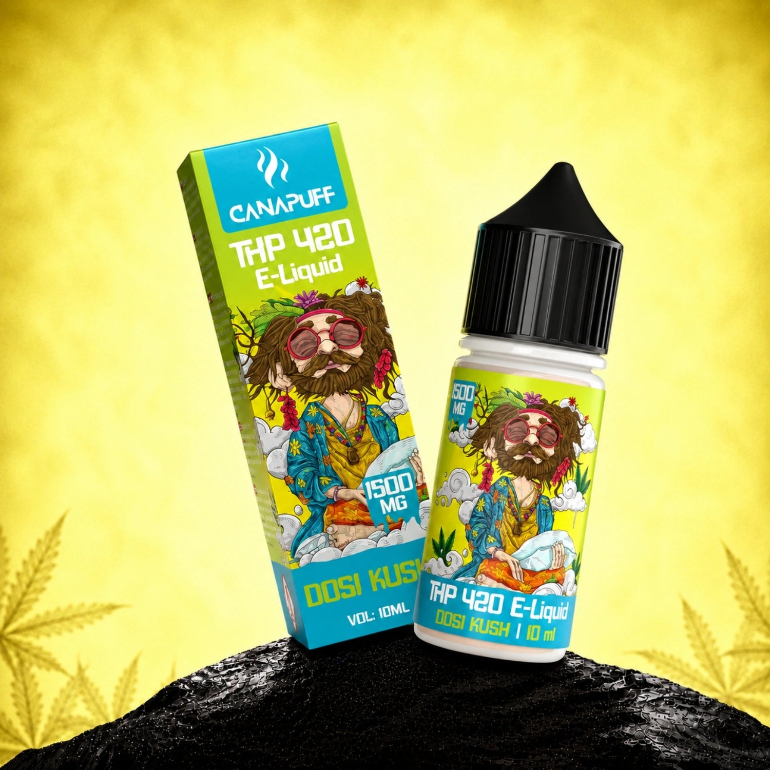 Canapuff THP420 E-Liquid Dosi Kush 1500 mg, 10 ml bottle