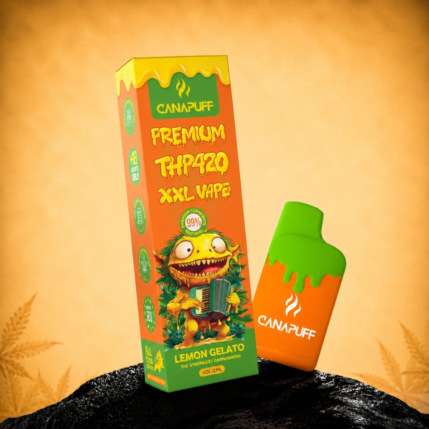 Canapuff THP420 XXL Vape Lemon Gelato 99% 2ml disposable pen
