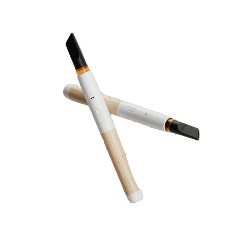 Vessel Craftsman vape pen in white with beechwood accents