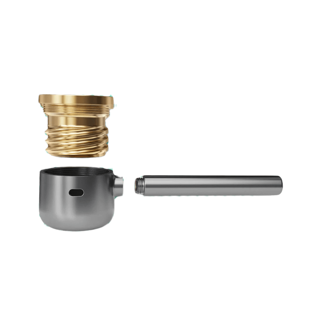 Vessel Pipe in gunmetal with brass cap and stem components