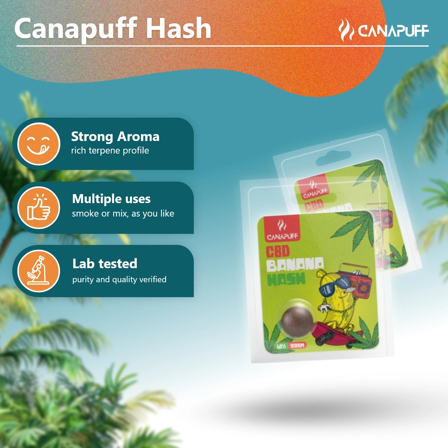 Canapuff CBD Hash Banana 60% in blister pack