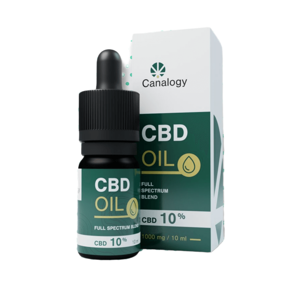 Canalogy CBD Oil 10%, 1000 mg full spectrum blend, 10 ml bottle with dropper