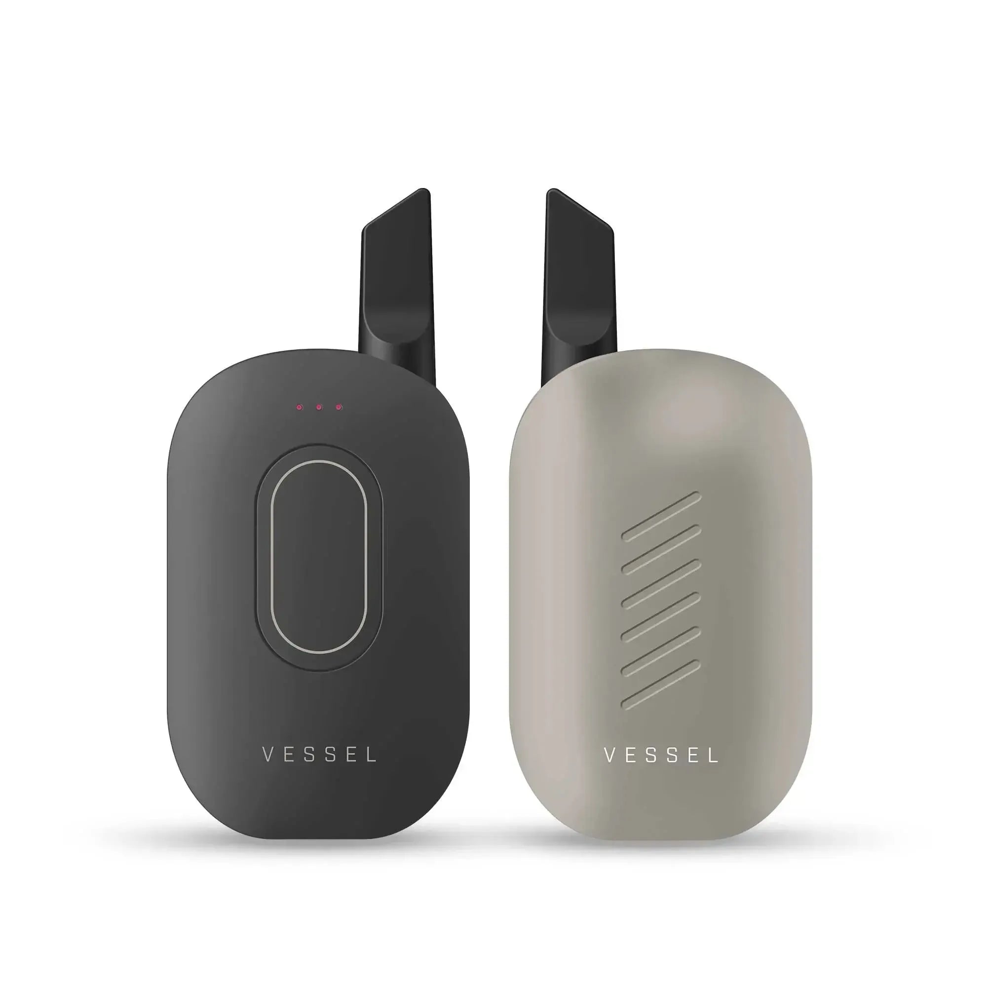Vessel Compass vaporizer in black and white, dual device display